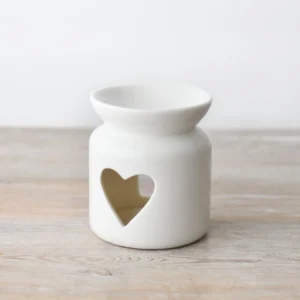 Large Ceramic Oil Burner - Cut-Out Heart - 51175