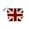 Lua - Union Jack Corduroy Velvet Cosmetic Purse - Red, White & Blue