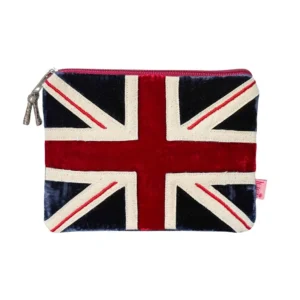 Lua - Union Jack Corduroy Velvet Purse - Red, White & Blue