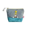 Lua - Wild Swimmer Velvet Mini Coin Purse - Grey and Teal PU711GT