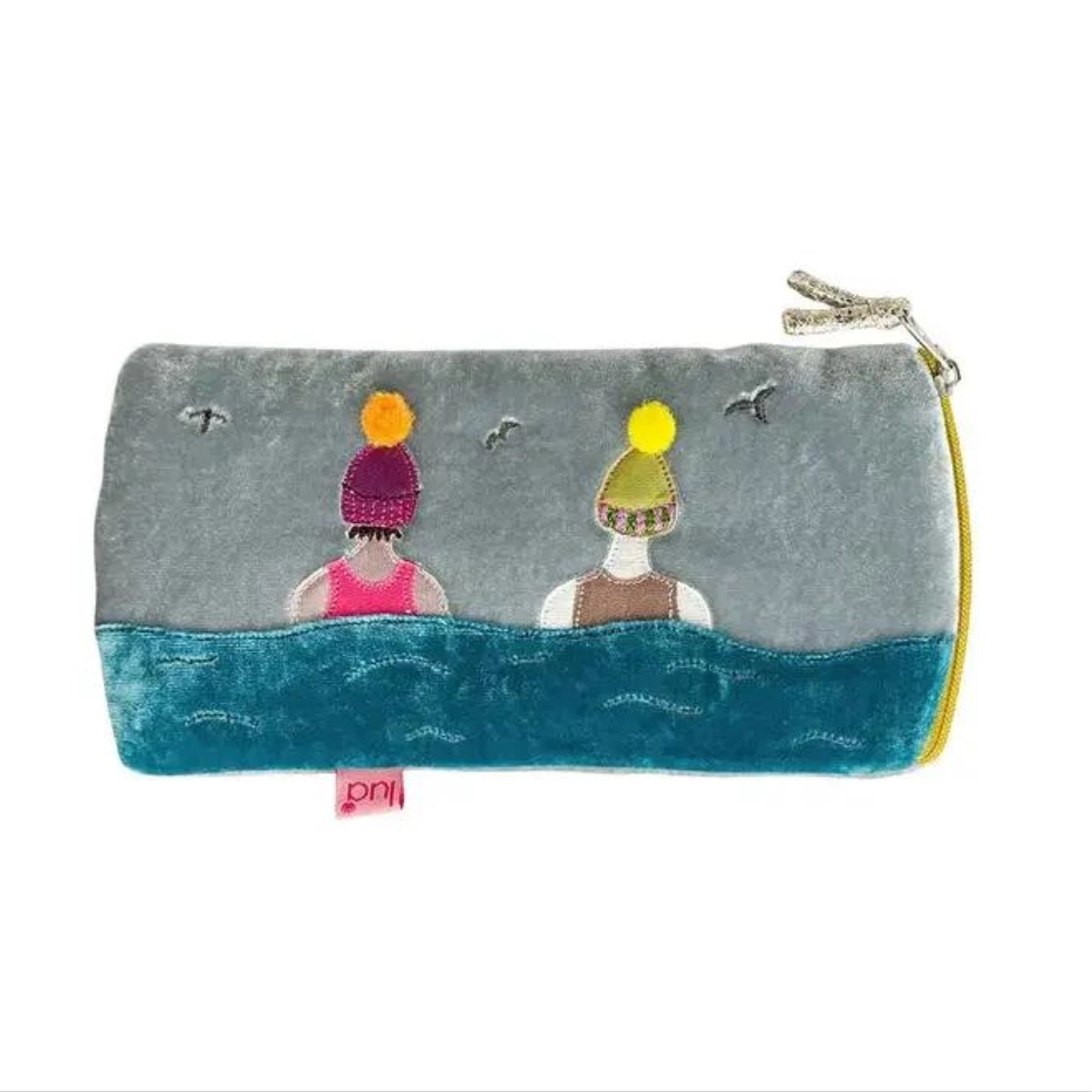 Lua - Wild Swimmers Velvet Glasses Case - Grey and Teal PU712GT