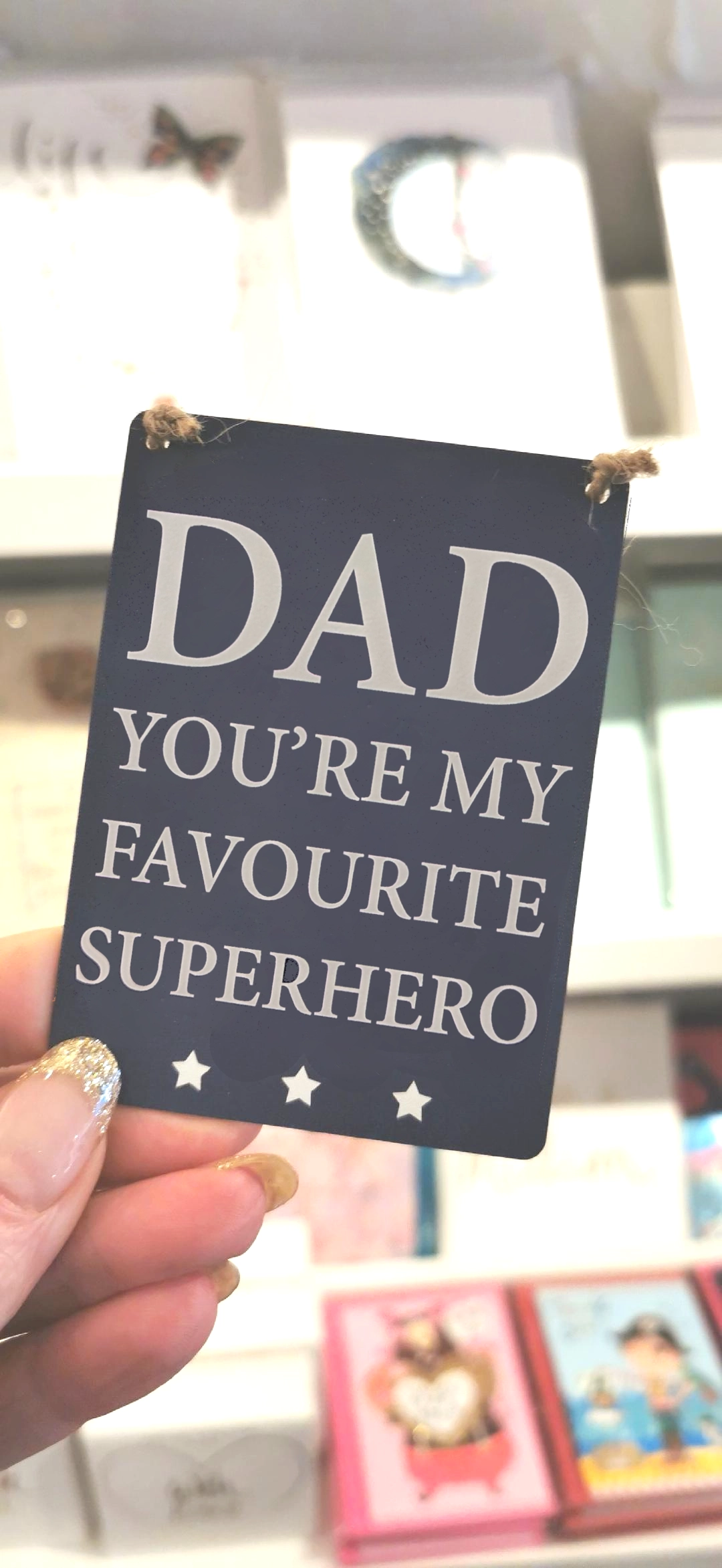 Hanging Mini Metal Signs - Dad Youre My Favourite Superhero