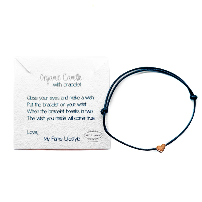 My Flame - Organic Candle with Bracelet - Heart Of Gold Bracelet