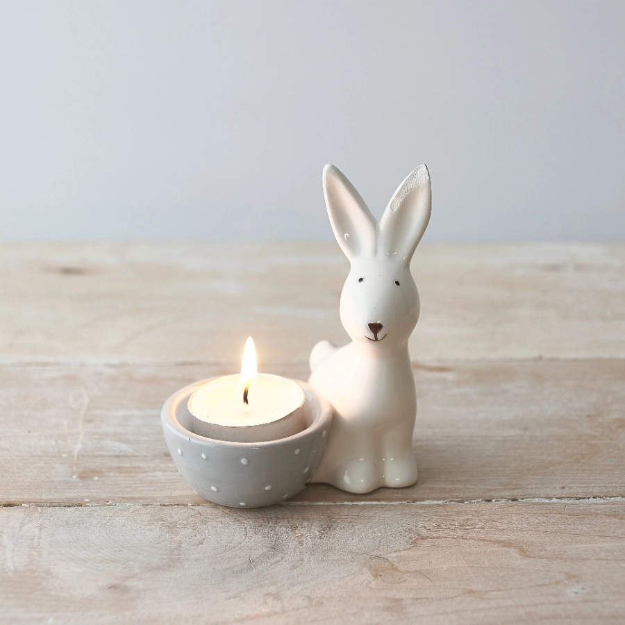 Ceramic Rabbit With Egg Cup or Tealight Holder - 21415