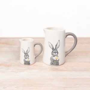 Ceramic Serving Jug with Sketched Hare / Rabbit - Large - Image 3