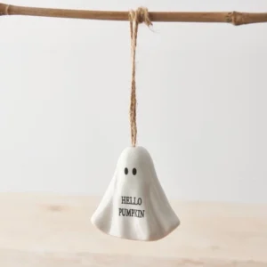 Porcelain Hanging Ghost - Hello Pumpkin - 024834