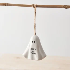 Porcelain Hanging Ghost - Trick or Treat - 024833