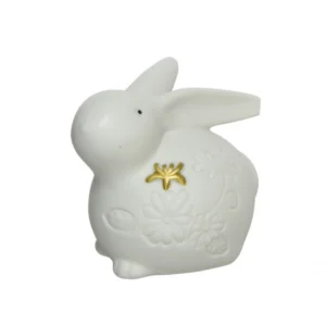 Sitting Rabbits With Gold Accents - Daisy
