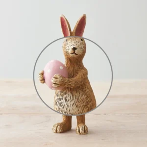 Standing Rabbit Holding - Pink Easter Egg 20016 Close Up