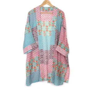 Multipatch Work Hotch Potch Print Longer Length Kimono - By Peace of Mind 10073