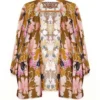 POM - Kimonos - Ochre & Pink Indian Floral Print