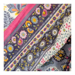 POM - Kimonos - Pink/Blue Mix Wildflower Print - Long Length - 10078 Close Up