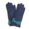 Pom - Knitted Knot Bow-Gloves - Navy and Teal