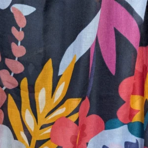 POM Scarves - Navy Blue Tropical Print - 52632 Close Up 2
