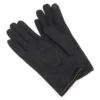 POM Faux Suede Stitch Detail Gloves - Black - 90321