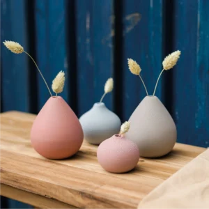Rader Porcelain Beaded Bud Vases - Powder Greys Lifestyle