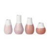 Porcelain Bud Vases Set of Four Pastel Pinks