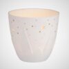 Porcelain Poetry Light - Tea Light Holder - Night Stars Design Lit Up