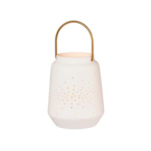 Porcelain Tea Light - Lantern Small Lit Up