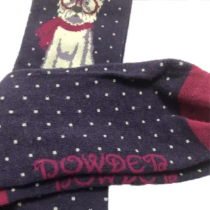 Powder Design - Knee High Socks - Winter Westie Purple - SOC328 Close Up