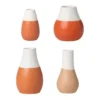 Porcelain Bud Vases Set of Four Earthtones - 16610