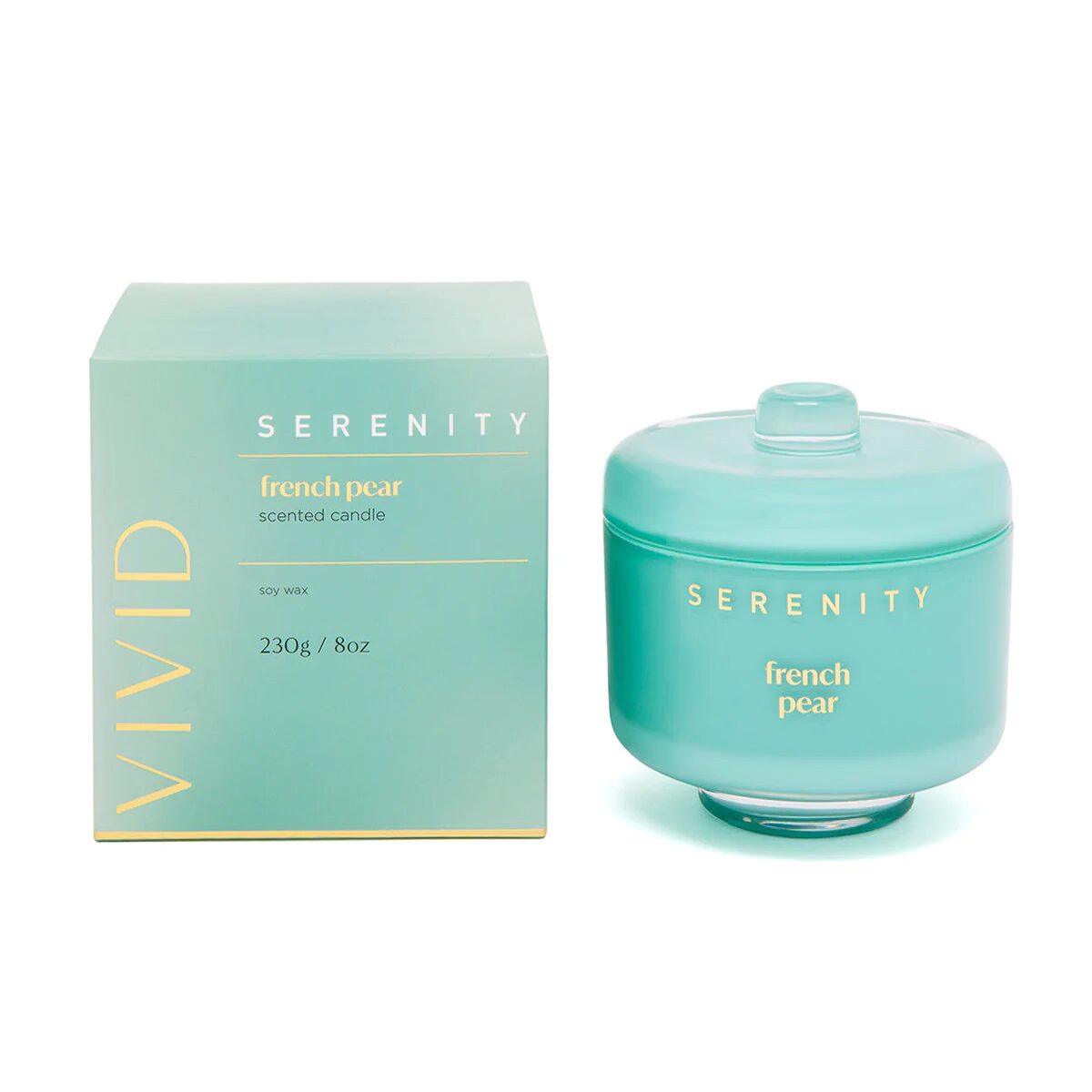 Serenity Vivid Glass Candle - 2 Wick - French Pear
