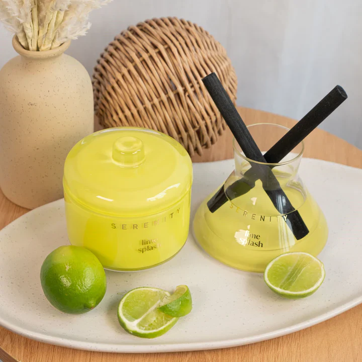Serenity Vivid 2-Wick Soy Wax Candle - Lime Splash - Image 2