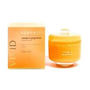 Serenity Vivid Glass Candle - 2 Wick - Orange & Grapefruit