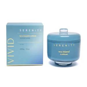 Serenity Vivid Glass Candle - 2 Wick - Sea Island Cotton