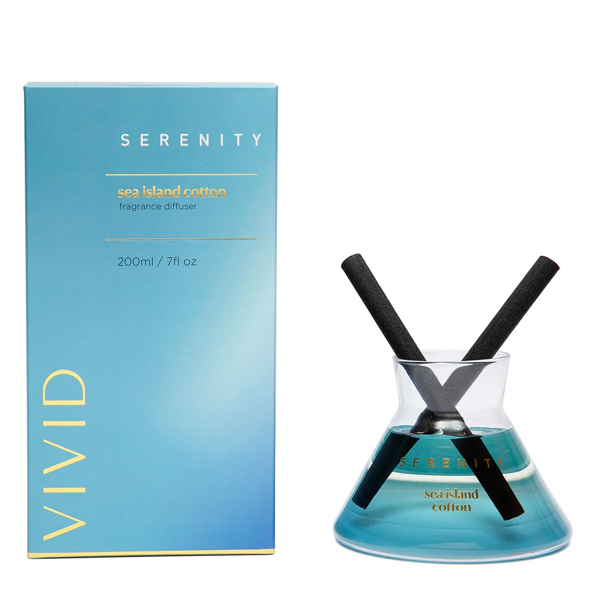 Serenity Vivid Glass Diffuser - Sea Island Cotton