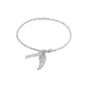 Silver Anklets - Angel Wing on Twisted Chain - H2663-25
