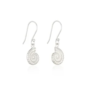 Silver Earrings - Drop - Ammonite