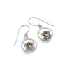 Silver Earrings - Drop - Circle Highland Cow