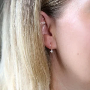 Silver Earrings - Drops - Clear Crystal Model