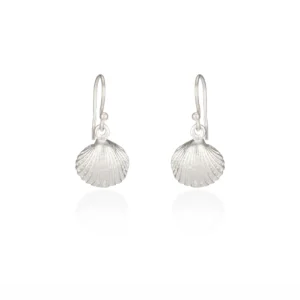 Silver Earrings - Drop - Cockle Shell