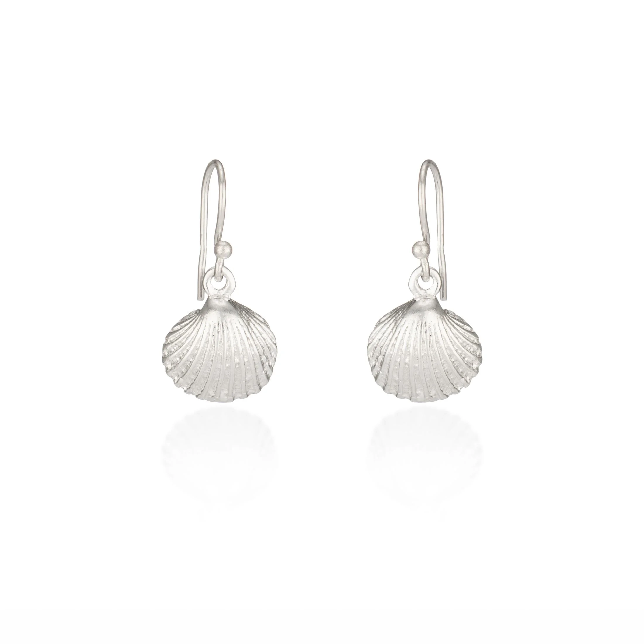 Silver Earrings - Drop - Cockle Shell