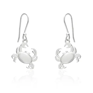 Silver Earrings - Drop - Crab