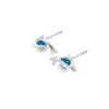 Silver Earrings - Studs - Dolphin with Blue Opalite