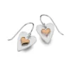 Silver Earrings - Drop - Forever Rose Gold Heart