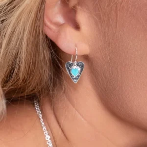 Silver Earrings - Drop - Forever Turquoise Heart Model