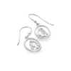 Silver Earrings - Drop - Oval Mother Penguin theme