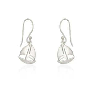 Silver Earrings - Drop - Sailng Boat
