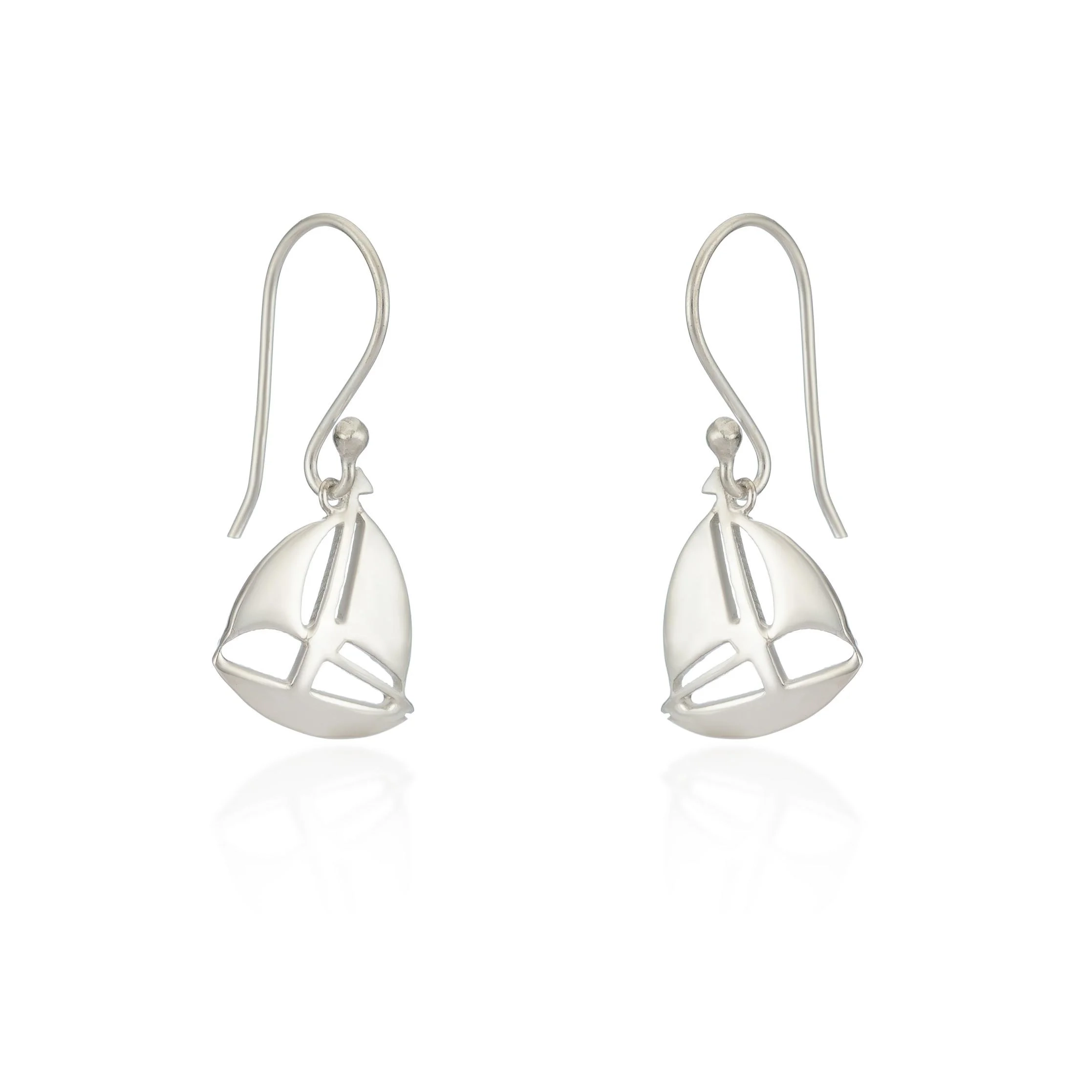 Silver Earrings - Drop - Sailng Boat