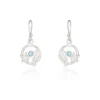 Silver Earrings - Drop - Seahorse Starfish and Opal