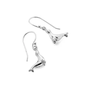 Silver Earrings - Drop - Devonshire Seal Side View
