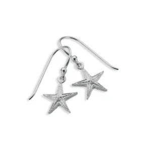 Silver Earrings - Drop - Sparkling Starfish