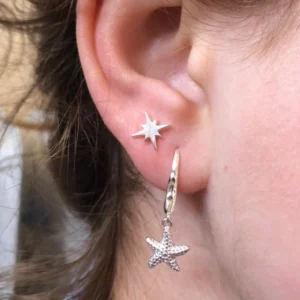 Silver Earrings Drop - Starfish JC45 Model