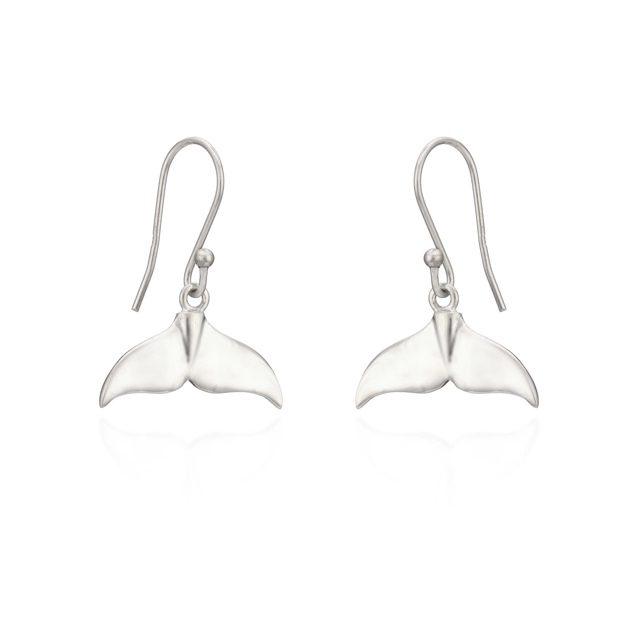 Silver Earrings - Drop - Whale Tail