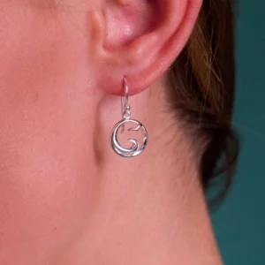 Sterling Silver Earrings - Drops - Circular Wave with Seagull Model