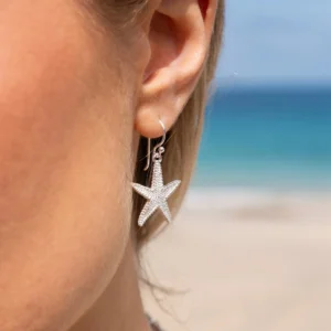 Sterling Silver Earrings - Drops - Mounts Bay Starfish Model